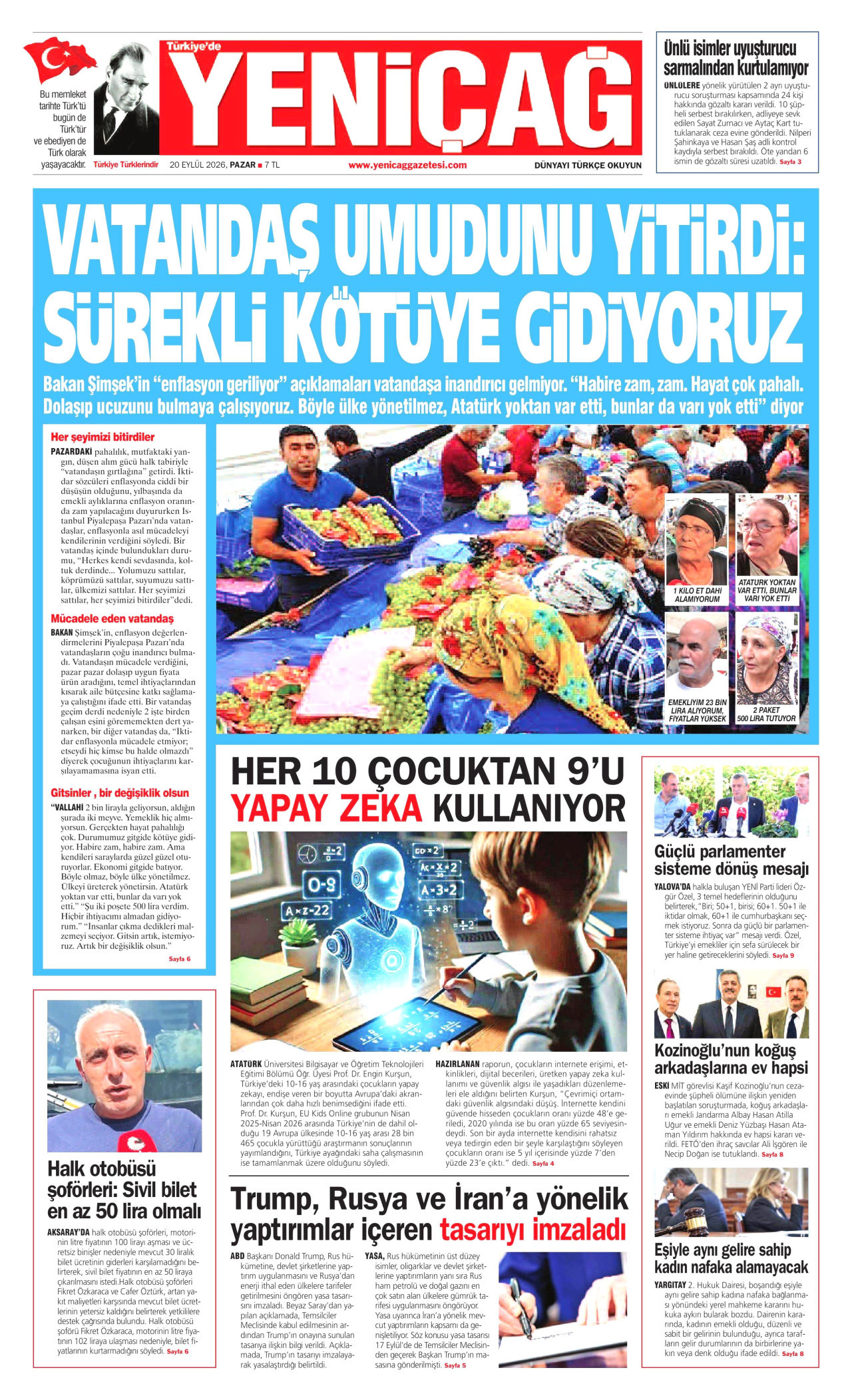 Yeniçağ Manşeti
