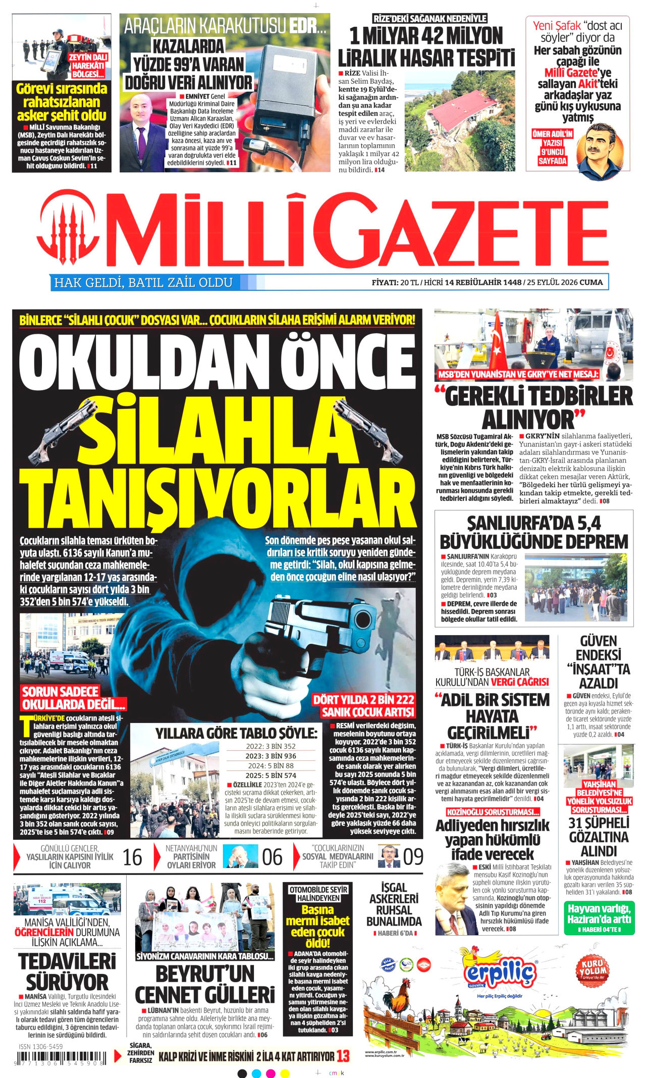 Milli Gazete Manşeti