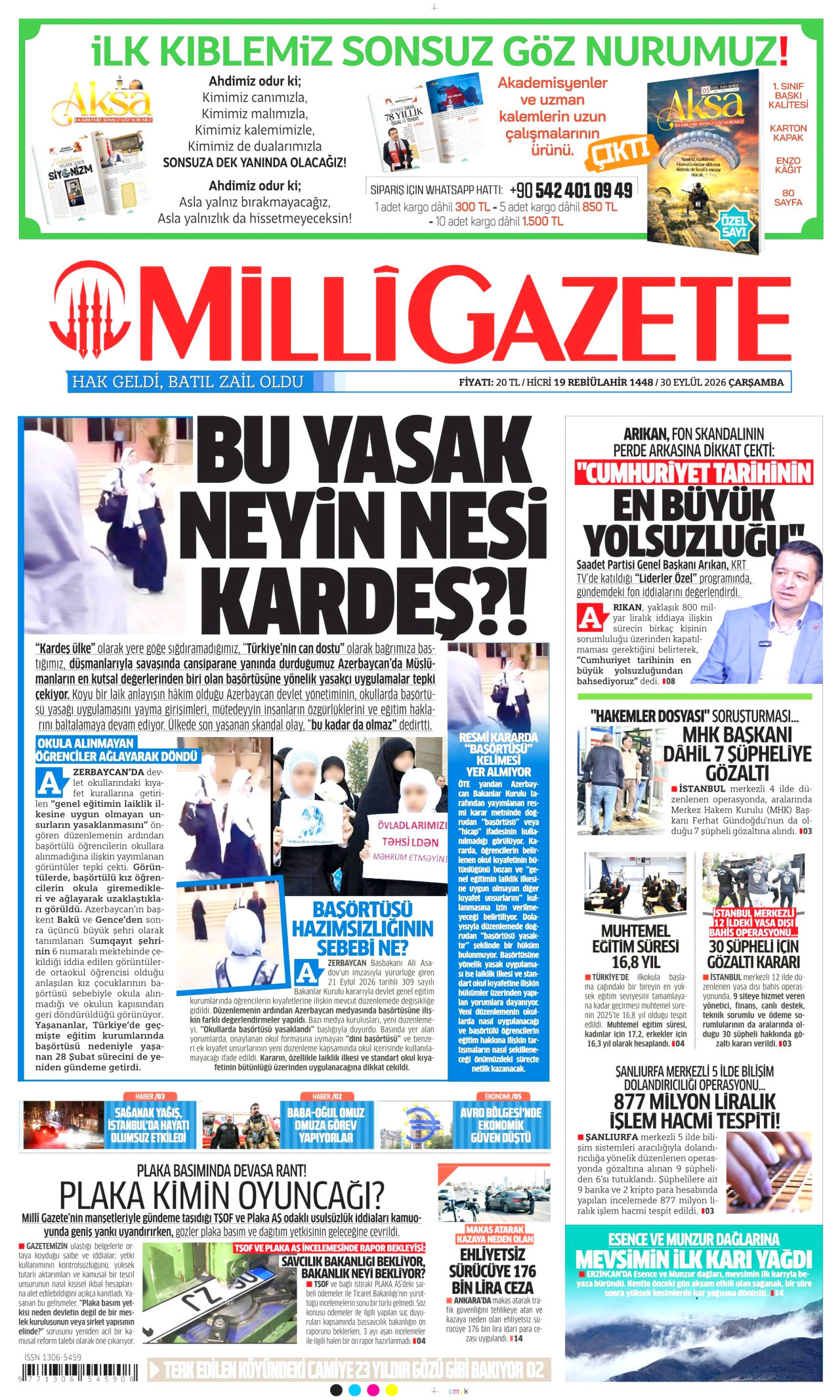 Milli Gazete Manşeti