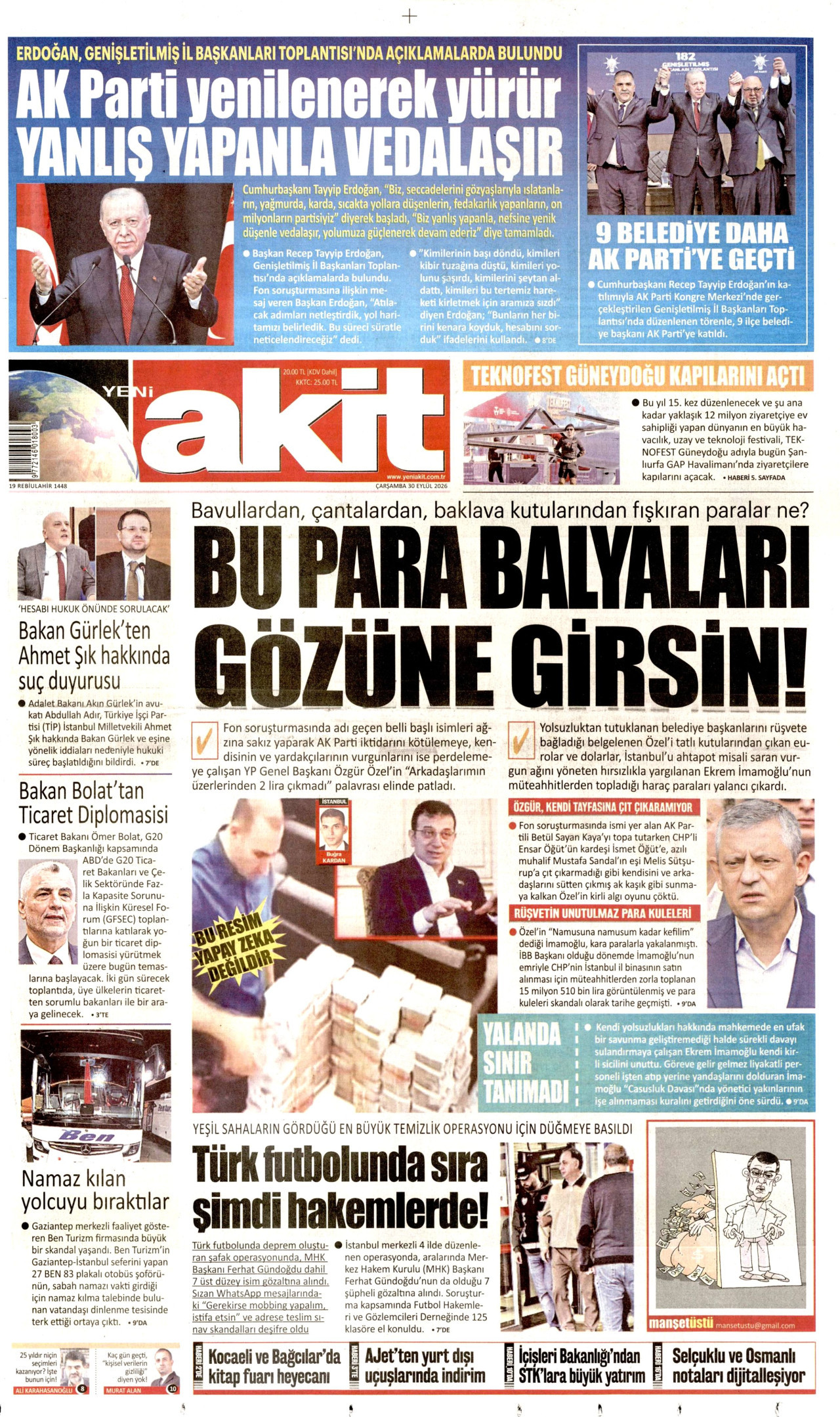 Yeni Akit Manşeti
