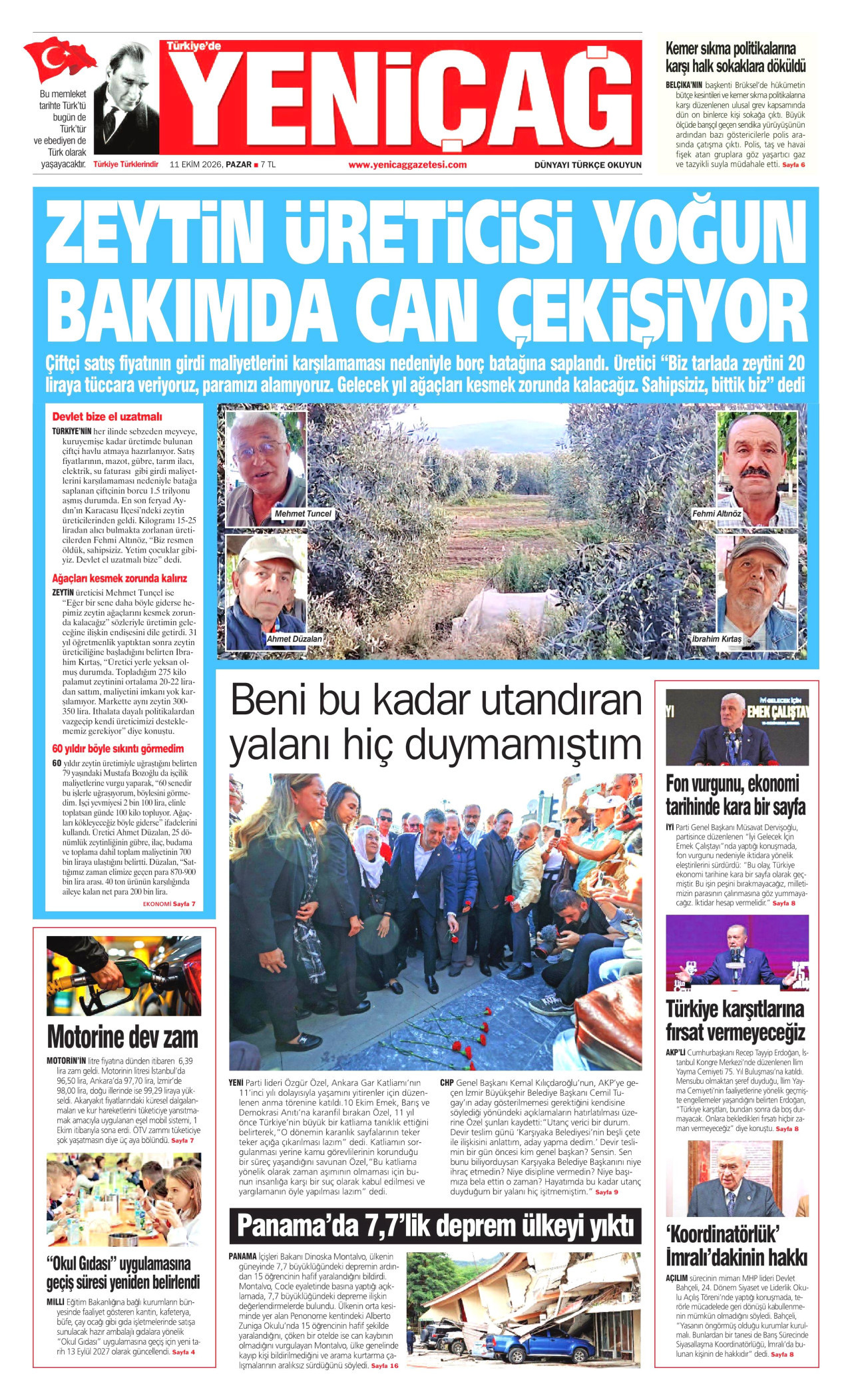 Yeniçağ Manşeti