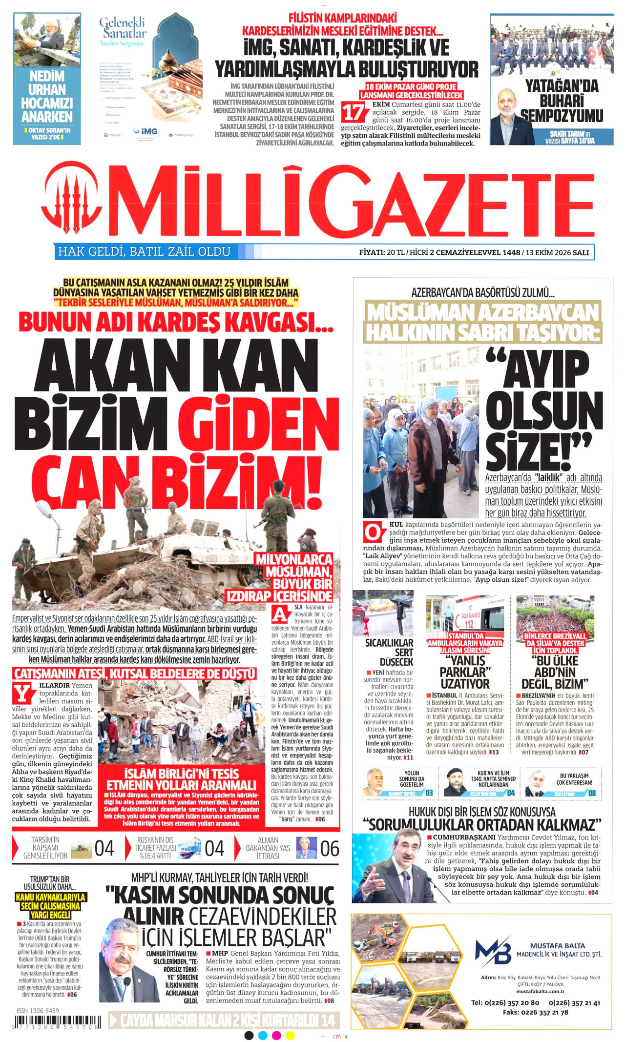 Milli Gazete Manşeti