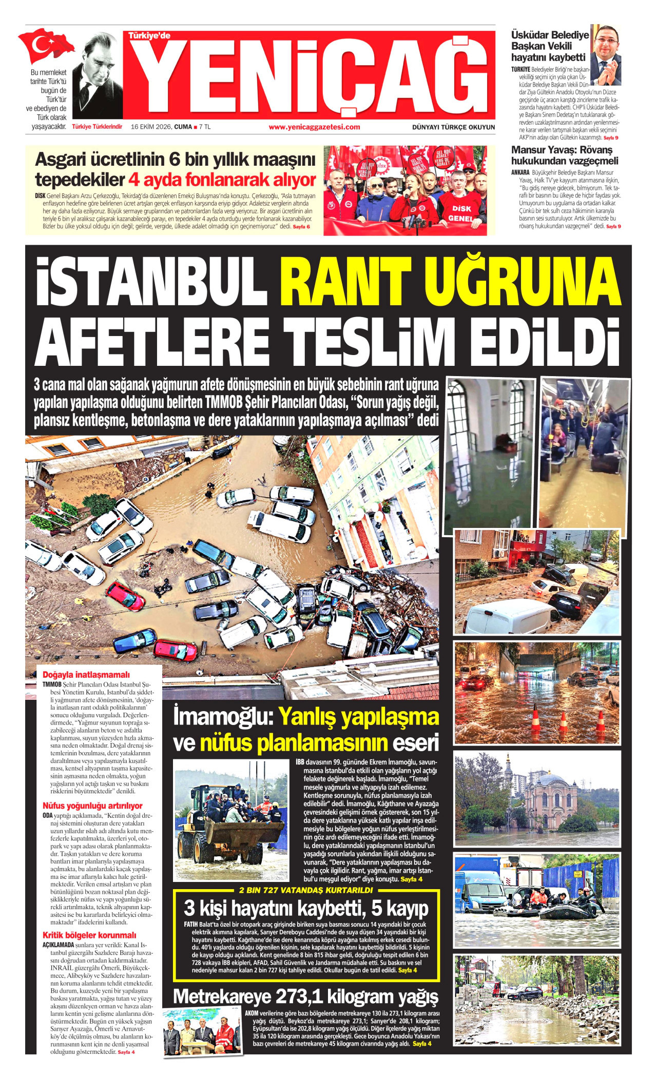 Yeniçağ Manşeti