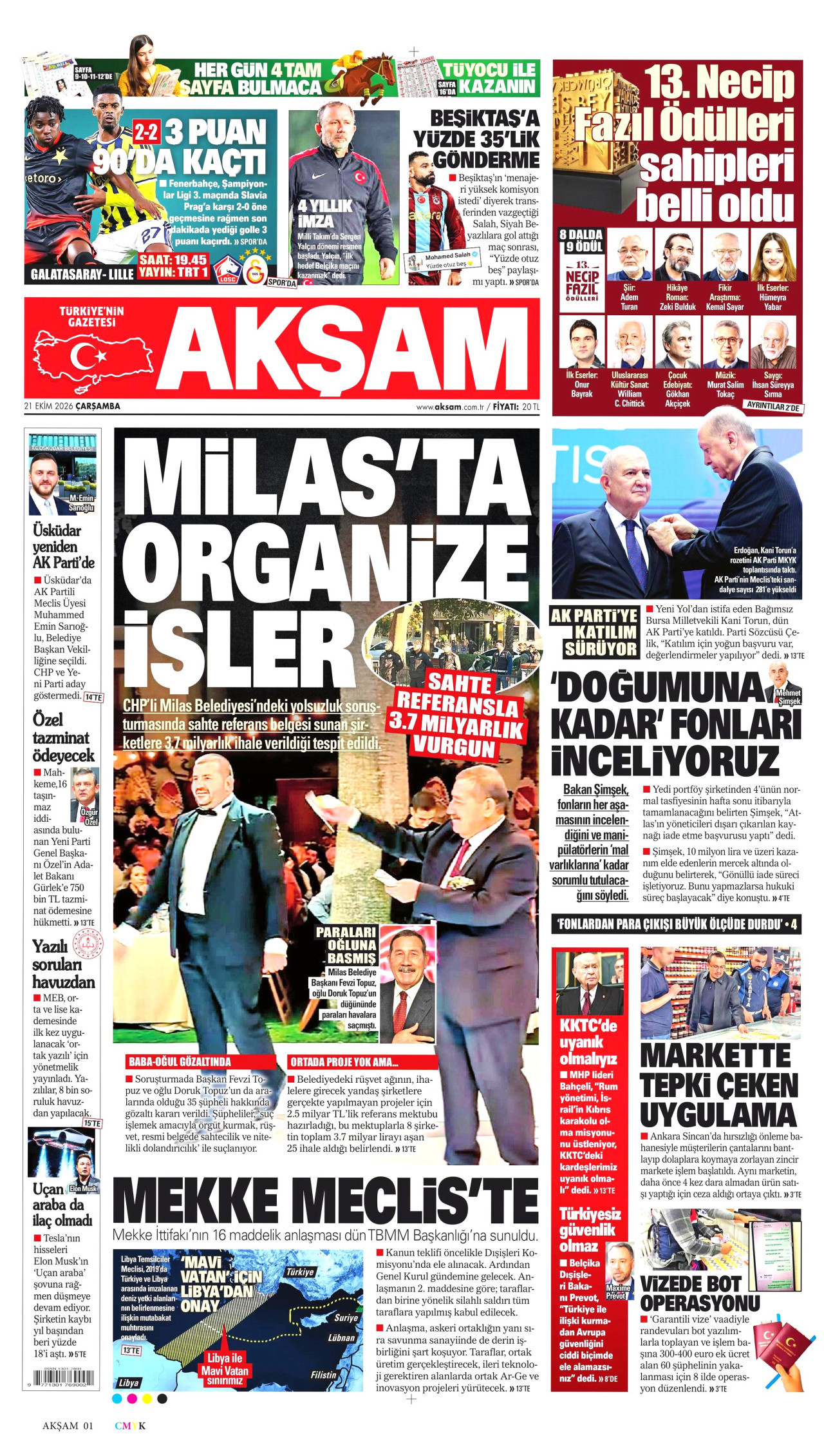 Akşam Manşeti