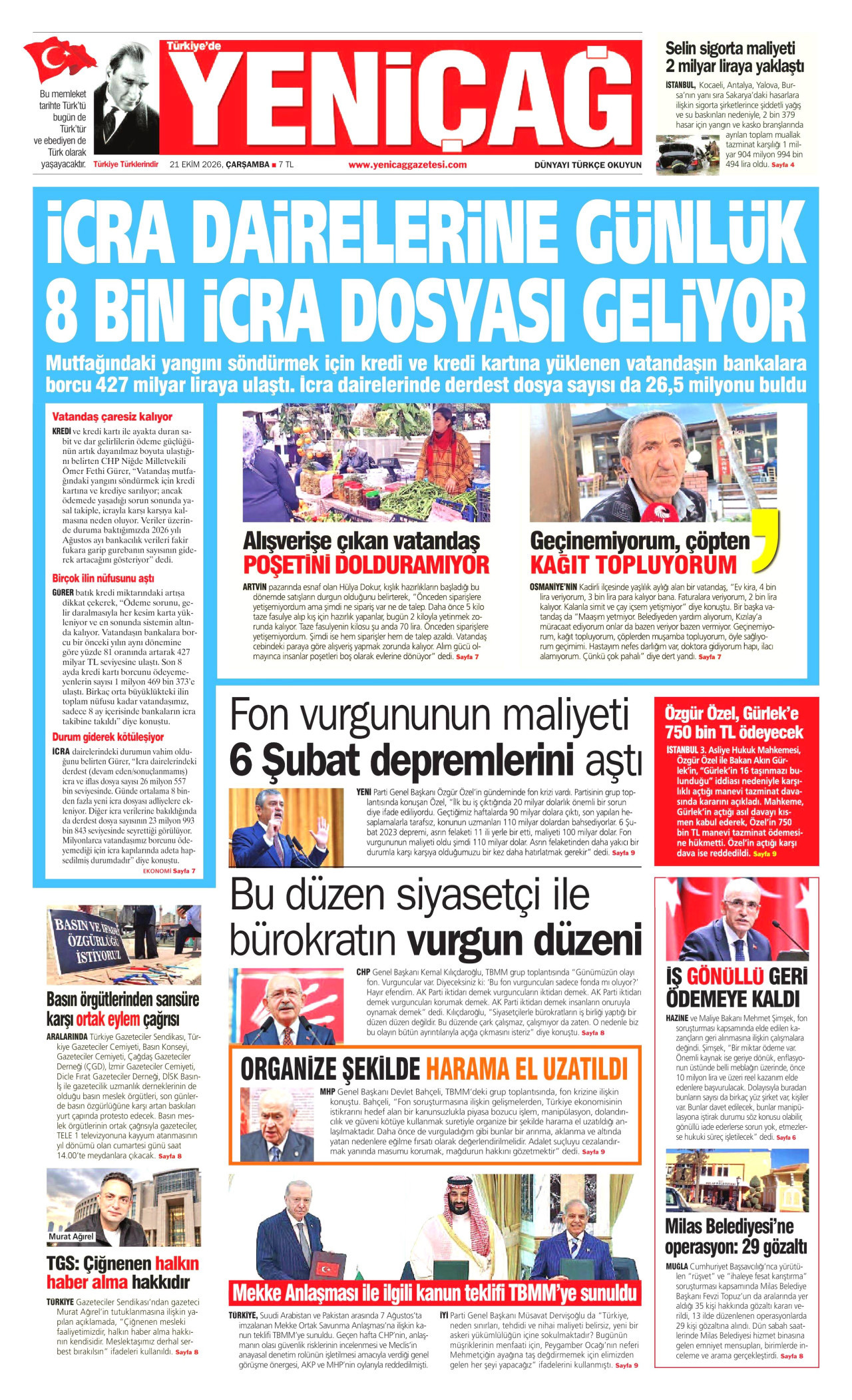 Yeniçağ Manşeti