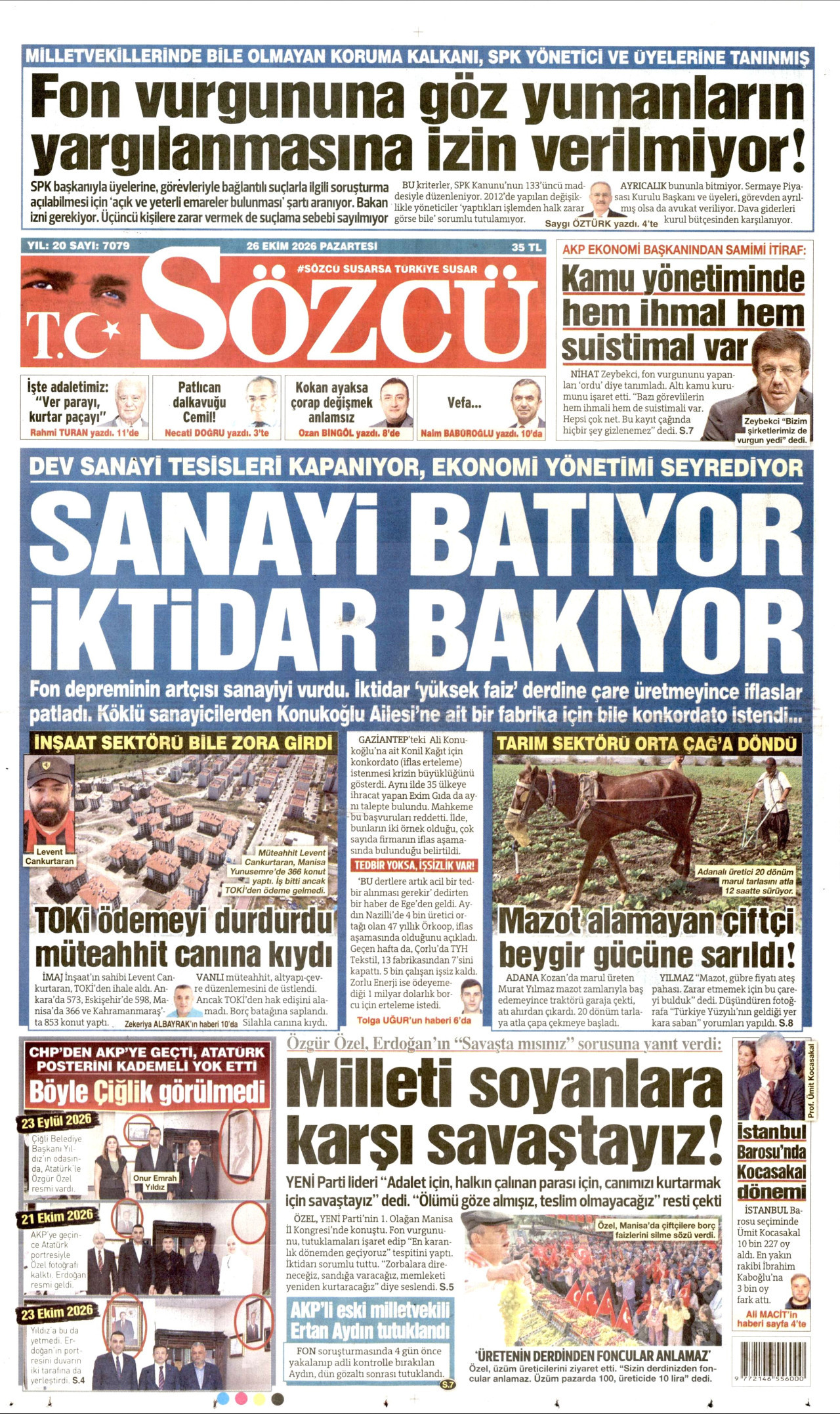 Sozcu — Günün Manşeti