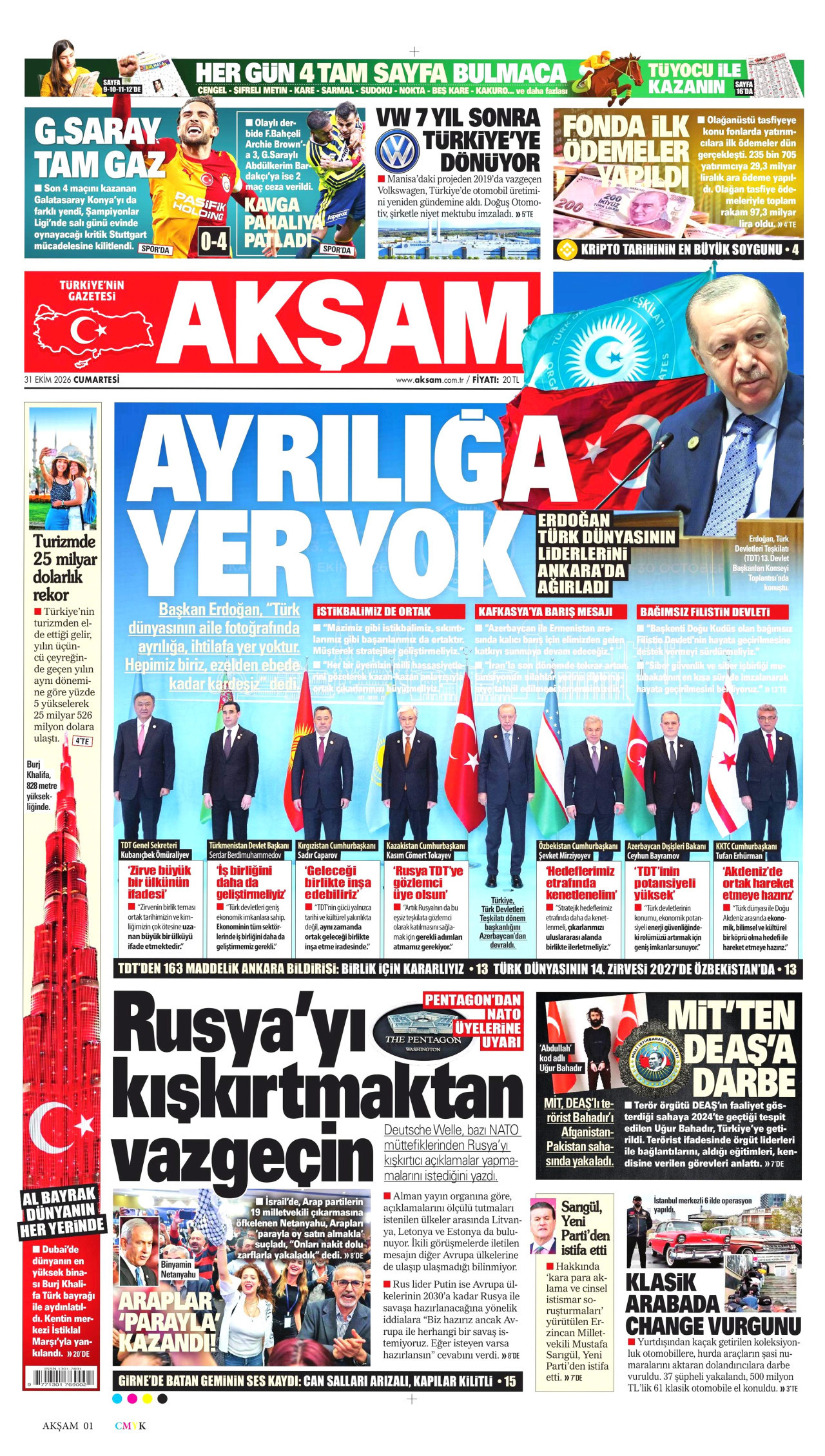 Akşam Manşeti