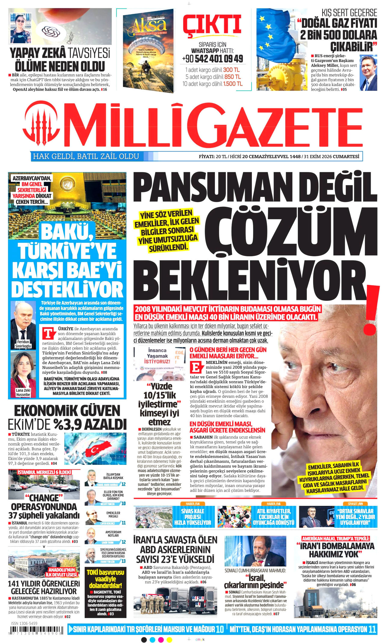Milli Gazete Manşeti