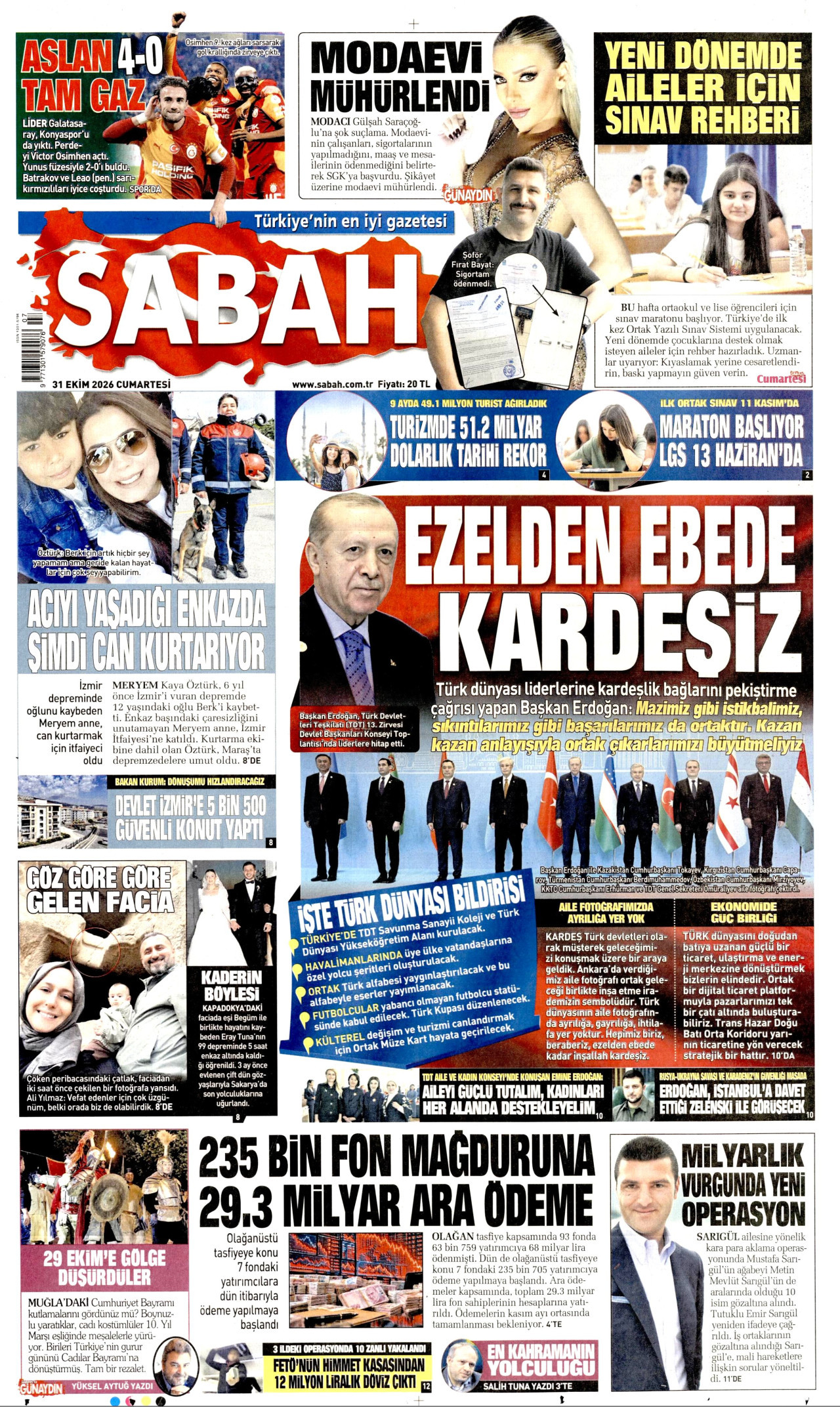 Sabah Manşeti